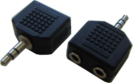 3,5 mm Stereo Erkek Çift 3,5 mm Stereo Dişi Dağıtıcı resim1