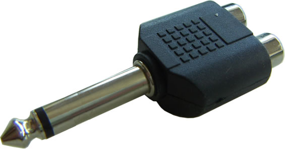6,3 mm Mono Erkek Çift RCA Dişi Dağıtıcı resim1