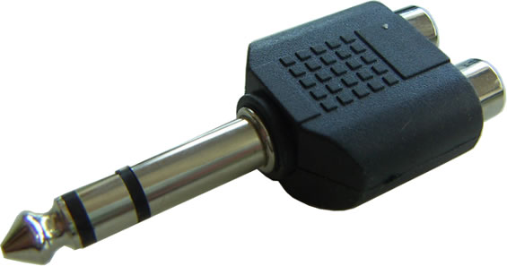 6,3 mm Stereo Erkek Çift RCA Dişi Dağıtıcı resim1