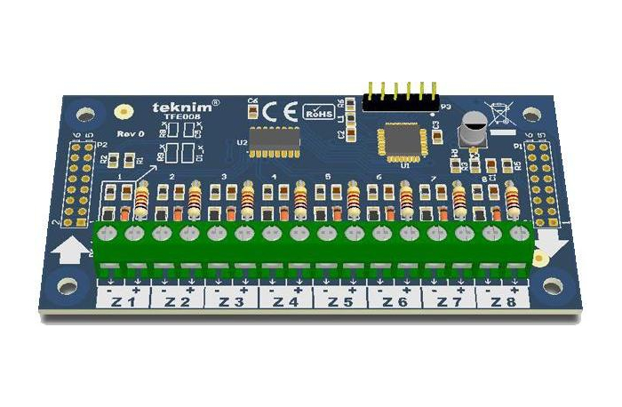TFX-108 Teknim TFP-900 Serisi Yangın Panelleri İçin 8 Bölgeli Genişleme Kartı resim1
