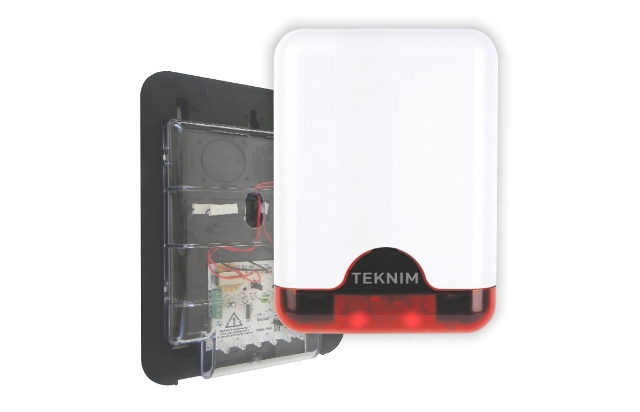 VAS-720R P Teknim 2 Ledli Harici Siren (Şarjlı Pil Dahil) Plastik korumalı resim1